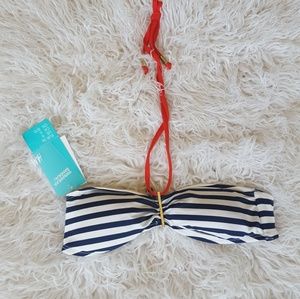 H&M nautical stripe bandeau bikini top